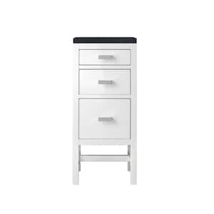 Addison 15.0 in. W x 15 in.D x 34.4 in. H Vanity Side Cabinet in Glossy White with Quartz Top in Charcoal Soapstone
