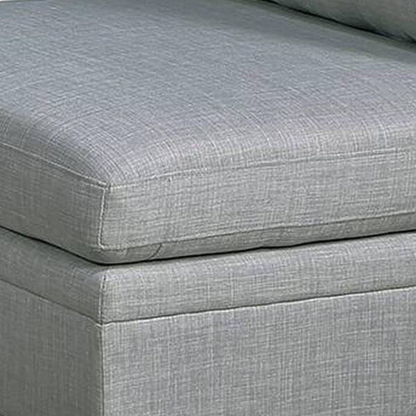 Benjara Gimy 36 in. Armless Fabric Square Sofa in. Gray and Brown