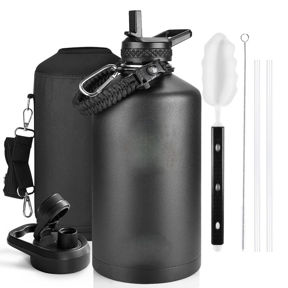 Wudkey 128 oz. Black Stainless Steel Triple-Wall Vacuum Insulated