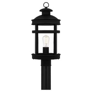 Scout 1-Light Matte Black Outdoor Post Lantern with Clear Glass