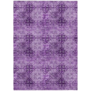 Chantille ACN557 Eggplant 2 ft. 6 in. x 3 ft. 10 in. Machine Washable Indoor/Outdoor Geometric Area Rug