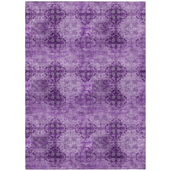 Addison Rugs Chantille ACN557 Eggplant 3 ft. x 5 ft. Machine Washable Indoor/Outdoor Geometric Area Rug