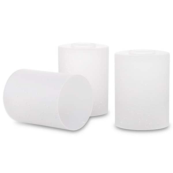 Kira Home Phoebe 5 in. White Frosted Glass Cylindrical Pendant/Sconce/Vanity Shade with 1.63 in. Neckless Fitter (3-Pack)