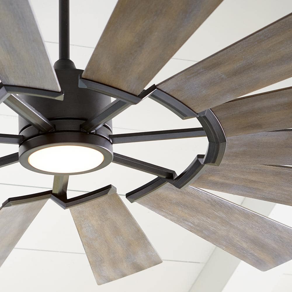 Prairie Grand 72" Aged Pewter LED Ceiling Fan with Remote