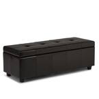 Castleford 48 in. Contemporary Storage Ottoman in Coffee Brown Bonded Leather