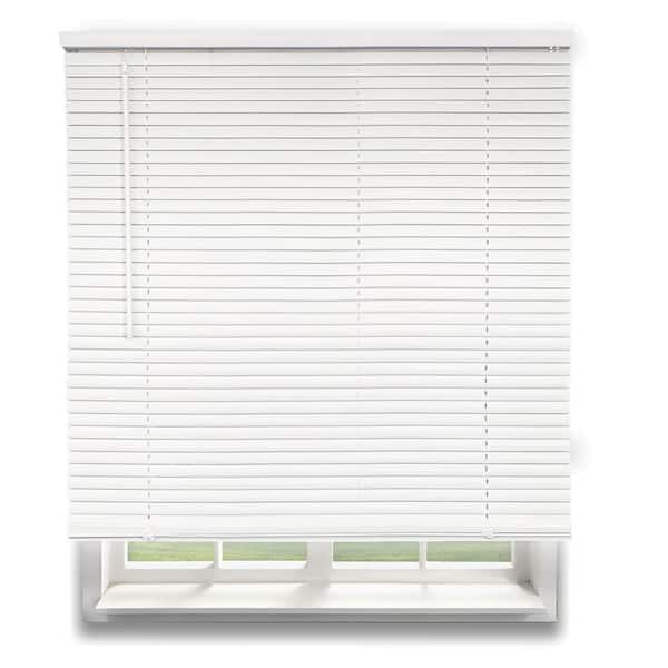 Chicology Midnight White Cordless Blackout Vinyl Mini Blind with 1 in. Slats - 64.75 in. W x 60 in. L