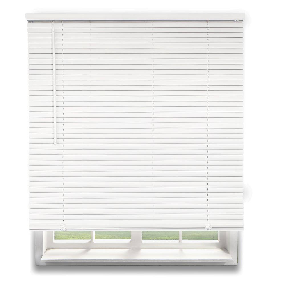 Reviews for Chicology Midnight White Cordless Blackout Vinyl Mini Blind with 1 in. Slats 55.75