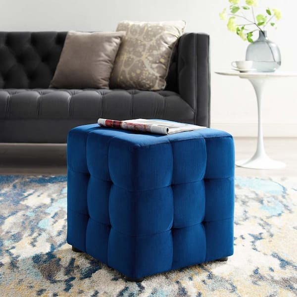 Navy tufted deals ottoman