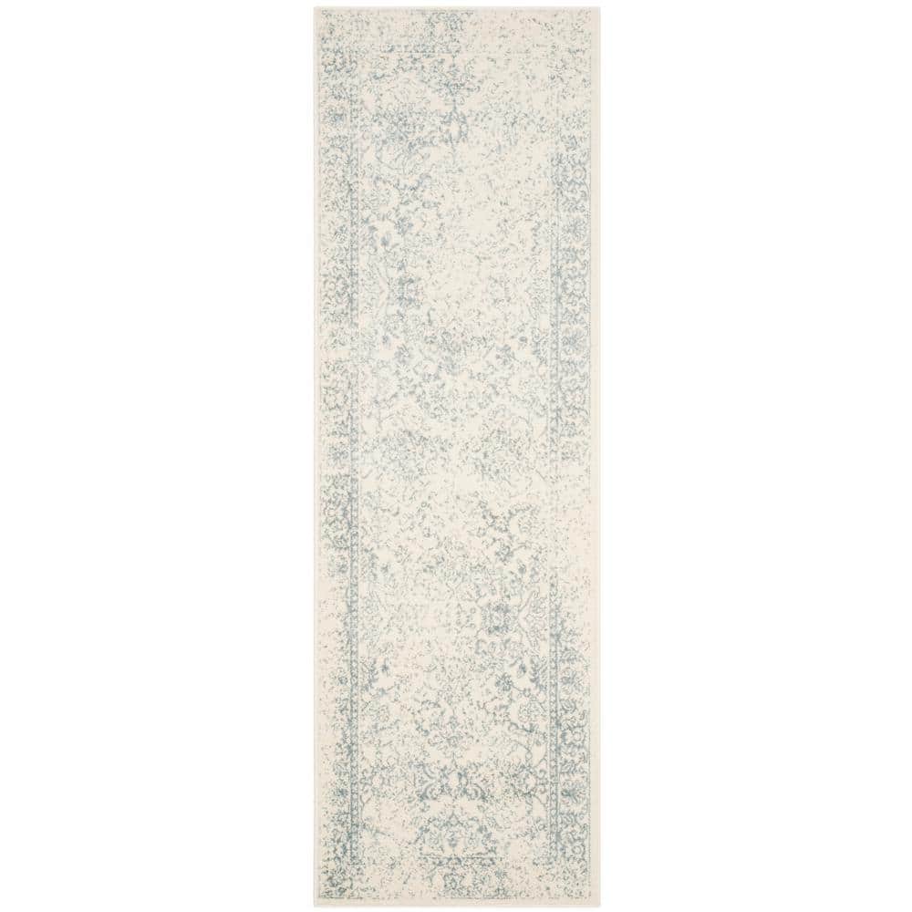 SAFAVIEH Adirondack Ivory/Slate 3 ft. x 16 ft. Border Distressed Runner Rug ADR109S-216 - The Home Depot