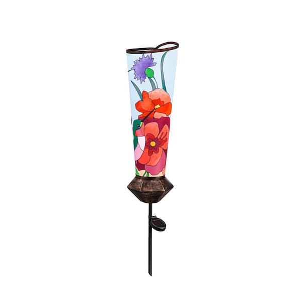 Evergreen Hummingbird 36 in. Solar Luminary Garden Stake