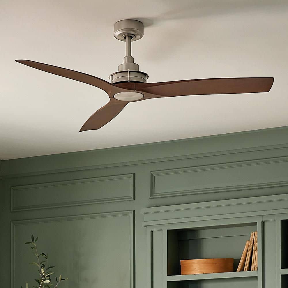 Ried 56 in. Indoor/Outdoor Brushed Nickel Downrod Mount Ceiling Fan with Wall Control Included for Covered Patios price history on PriceWatchPro