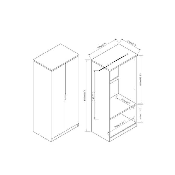 Armoire à outils/Cuisine d'extérieur Konsta type 559 Armoire haute avec 2  portes 60x40x160 cm gris clair - HORNBACH