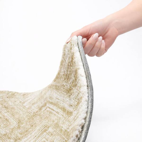 Dream Shag Premium Machine Washable Abstract ADS630 Beige 10 ft. x 14 ft. Area Rug
