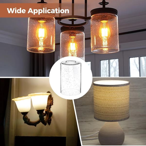 2 Pack Frosted Glass Lamp Shade Accessory Glass Fixture Replacement Globe Or Lam