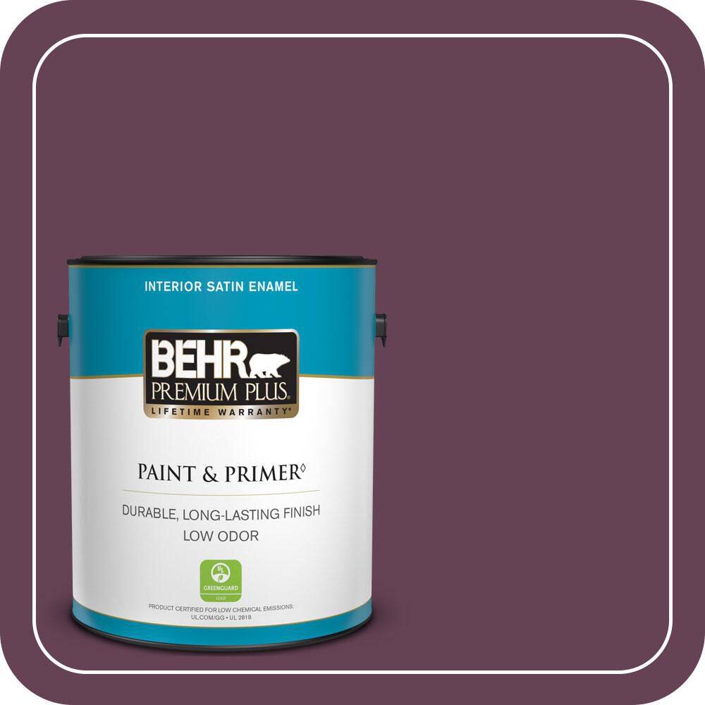 1 gal. #S-G-690 Delicious Berry Satin Enamel Low Odor Interior Paint & Primer price history on PriceWatchPro