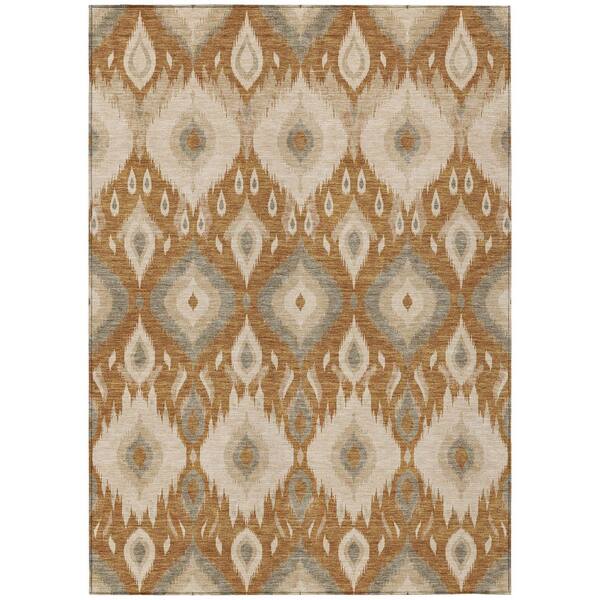 Chantille Machine Washable Indoor/Outdoor Abstract ACN3120 Rust 10 ft. x 14 ft. Area Rug