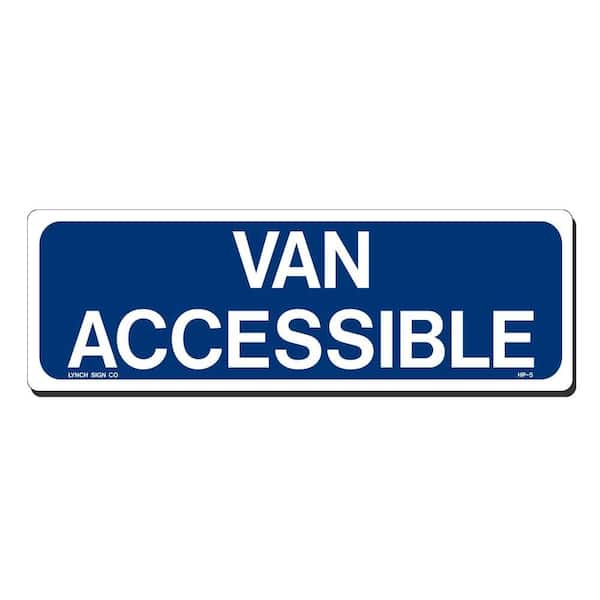 Lynch Sign 12 in. x 4 in. Blue on White Aluminum Van Accessible Sign