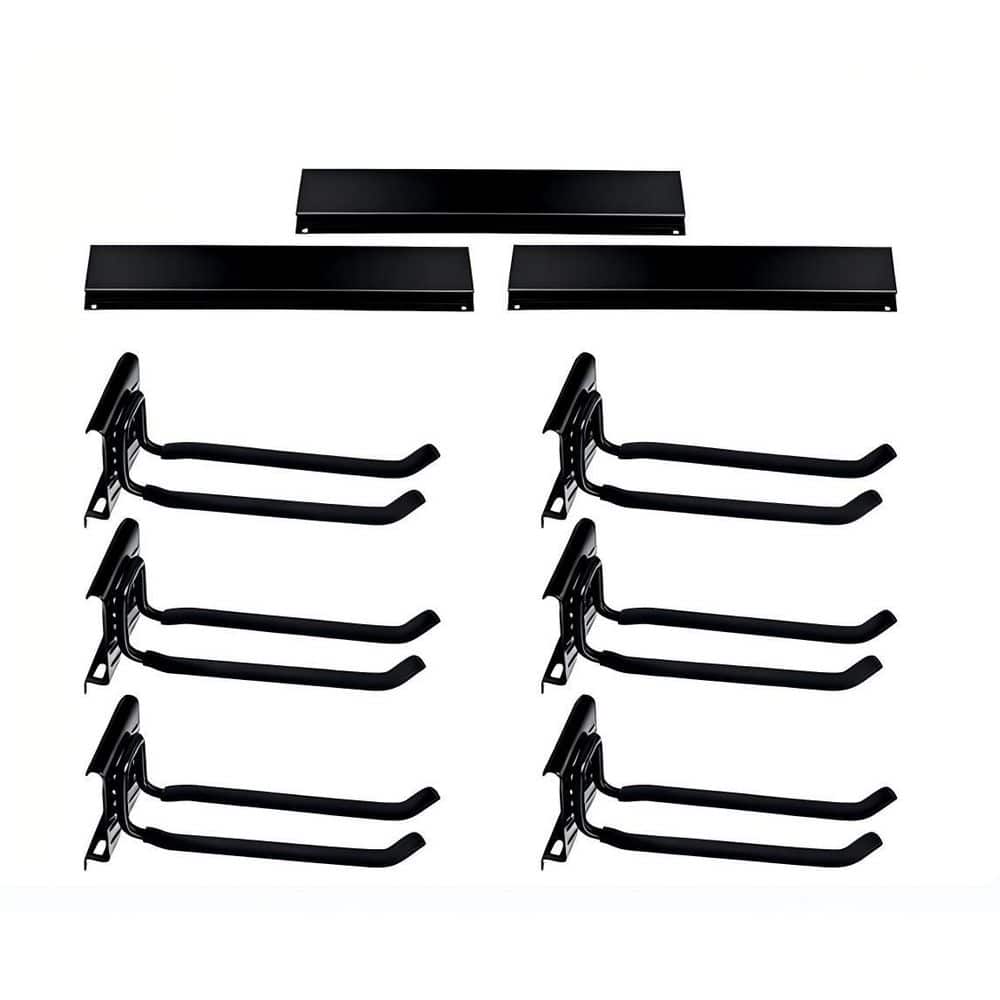 Wellco Garage Hooks Detachable Heavy-Duty Metal Hook Set 4 in. W Alloy ...