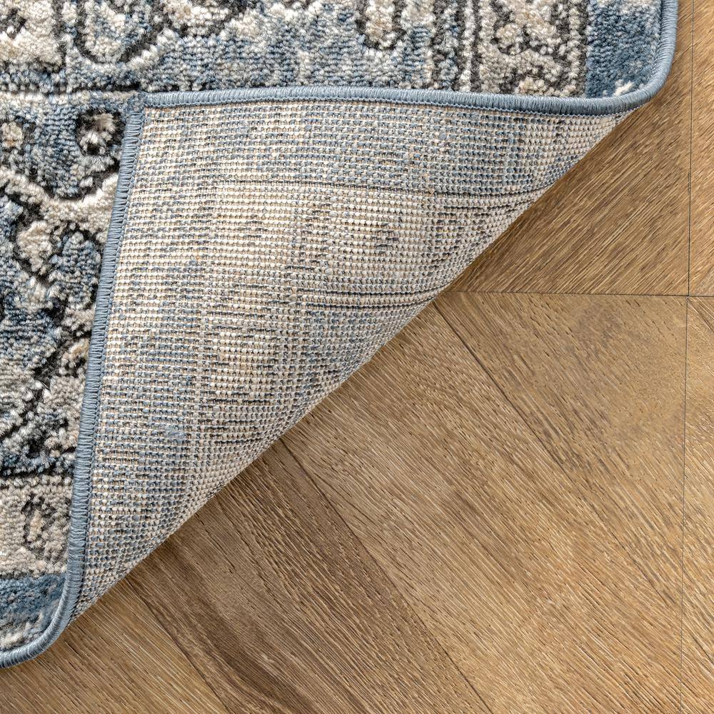Elysian Blue Medallion 4'x6' Flat Woven Synthetic Area Rug