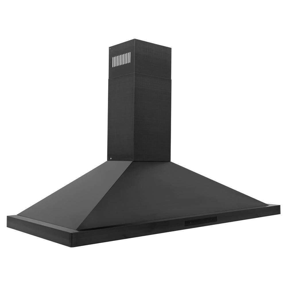 42-Inch Black Stainless Steel Convertible Wall Mounted Range Hood