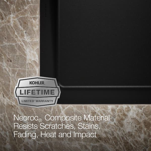 KOHLER Cairn Undermount Neoroc Granite Composite 33.5 in. Single