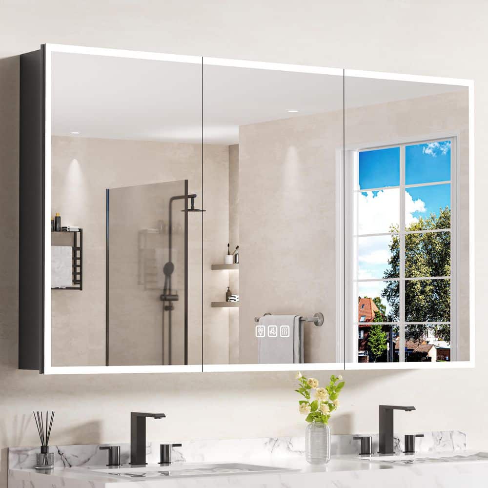 FAMYYT 60 in. W x 36 in. H Large Rectangular Aluminum Dimmable