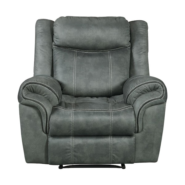 Picket House Furnishings Modern Glider Nursery Rocking Chair Ottoman Ideal for Breastfeeding and Reading Pecan/Dark Gray