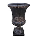 16.25 in. Dia x 26.25 in. H. Cast Stone Fiberglass Sonnet Entrance Urn in Aged Charcoal