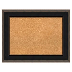 Mezzanine Espresso Wood Framed Natural Corkboard 36 in. x 28 in. Bulletin Board Memo Board