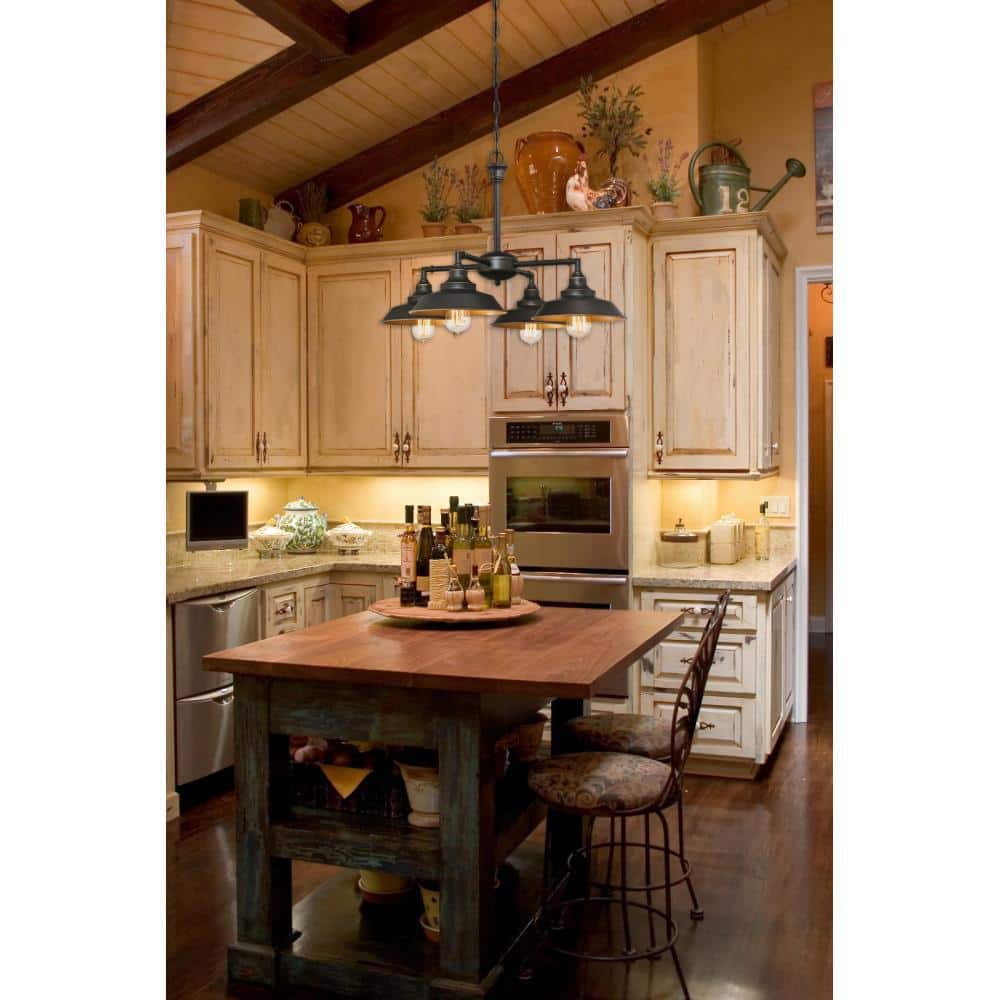 Iron Hill Bronze 4-Light Convertible Chandelier
