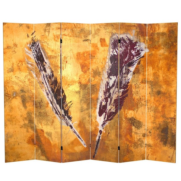 RED LANTERN 6 ft. Tall Flight Canvas 6-Panel Room Divider
