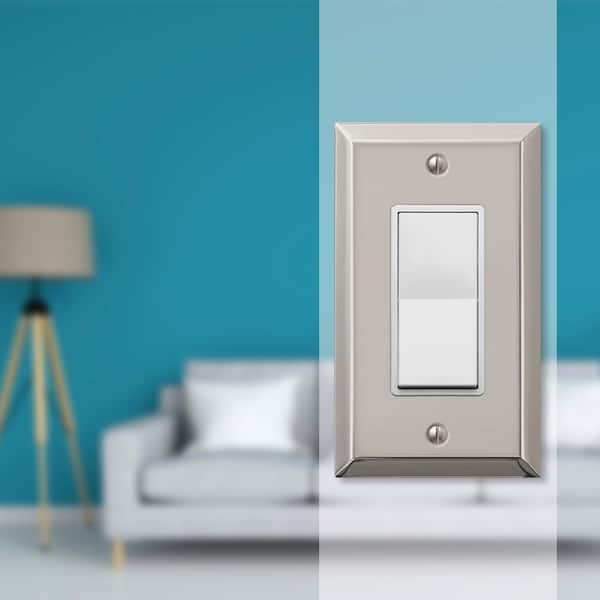Metallic 1 Gang Rocker Steel Wall Plate - Polished Nickel