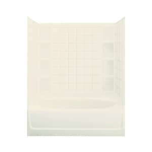 Ensemble 37-1/2 in. x 60 in. x 73-1/4 in. Bath and Shower Kit with Left-Hand Drain in Biscuit