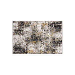 Adare Contemporary Abstract Yellow 2 ft. x 3 ft. Area Rug