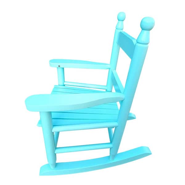 Sudzendf Wood Durable Light Blue Outdoor Rocking Chair for Kids, Indoor and Outdoor