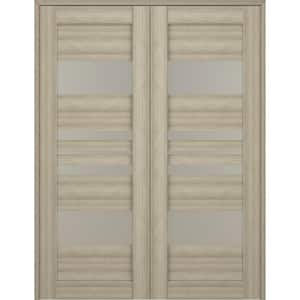 Belldinni Romi 36 in. x 80 in. Both Active 5-Lite Frosted Glass Bianco ...