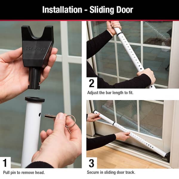 Home Security Set of 2 Window Bars w Rubber Tips Safety Lock Adjustable Portable 