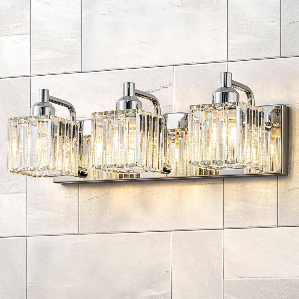 EDISLIVE Orillia 18.7 in. 3-Light Chrome Bathroom Vanity Light with ...