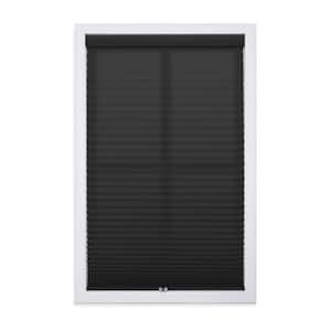 Black Cordless Light Filtering Polyester Pleated Shades - 23 in. W x 48 in. L