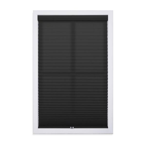 StyleWell Black Cordless Room Darkening Polyester Pleated Shades -  52 in. W x 48 in. L