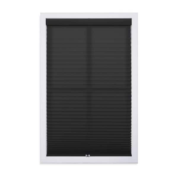 Black Cordless Room Darkening Polyester Pleated Shades -  63 in. W x 64 in. L