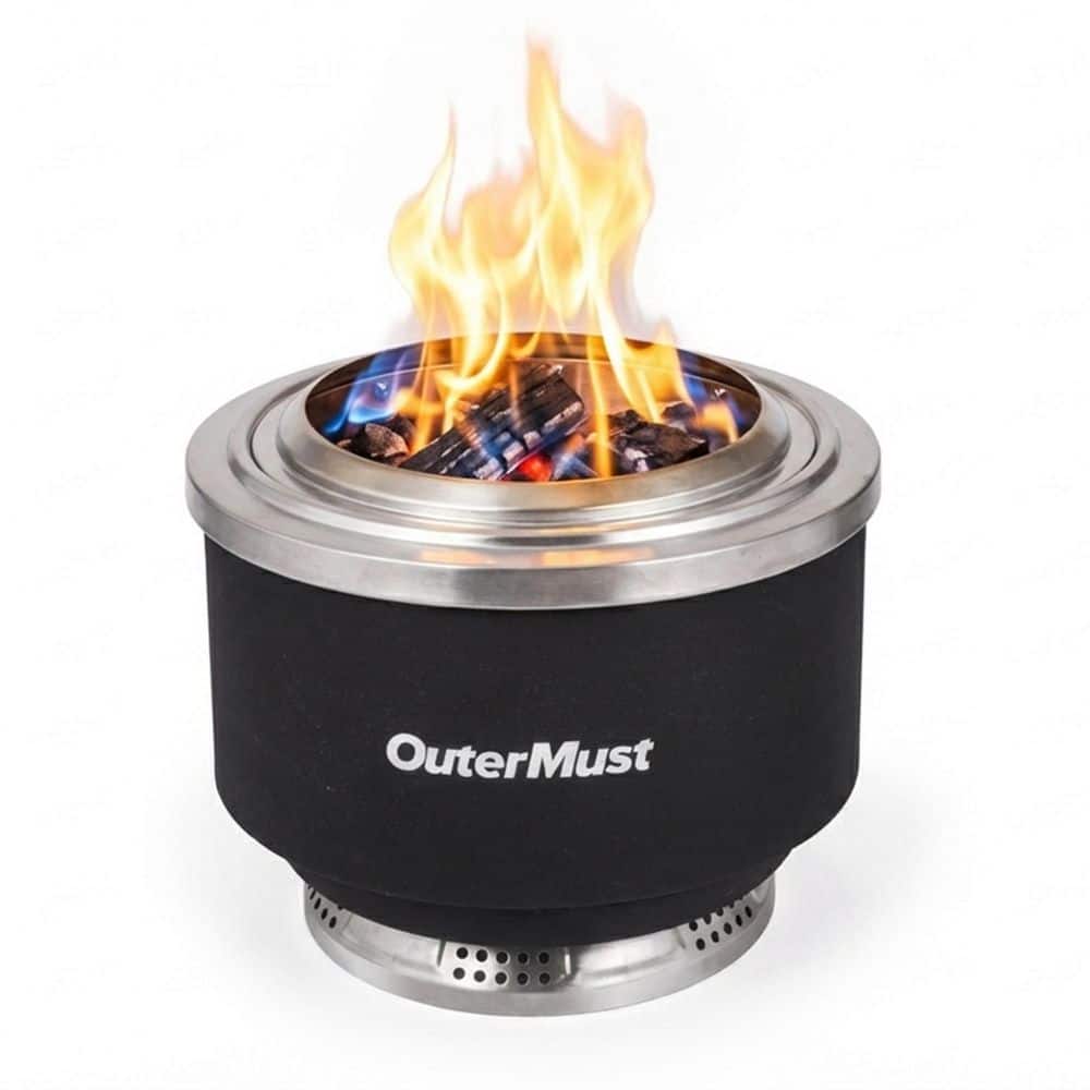 outermust 24 in. Outdoor Stainless Steel Wood Burning Fire Pit