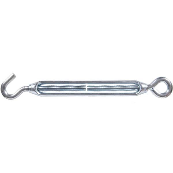 Hardware Essentials 1/4-20 x 7-3/8 in. Hook and Eye Turnbuckle in Zinc-Plated (5-Pack)