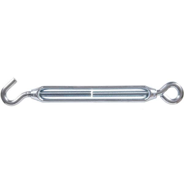 The Hillman Group 3/8-16 x 16-1/4 in. Hook and Eye Turnbuckle in Zinc-Plated (2-Pack)