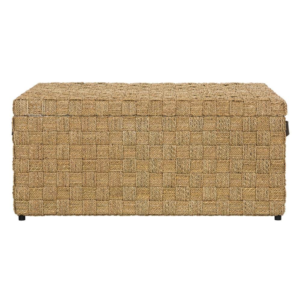 Ashban Coastal Woven Seagrass 39" Coffee Table Trunk in Burlap Brown