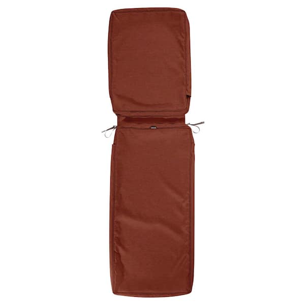 Classic Accessories Montlake FadeSafe 23 in. W x 74 in. L x 3 in. Thick Chaise Lounge Cushion Slip Cover in Heather Henna