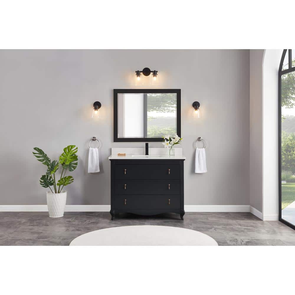 WS2512-42-TB 42 in. Single Sink Sink Vanity Tricorn Black Bath Vanity with White 1 in. Artificial Stone Top. price history on PriceWatchPro