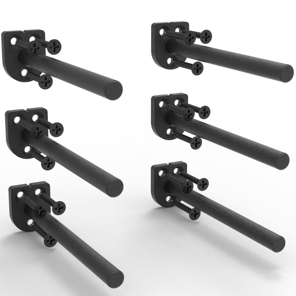 "6-Pack 8"" Hidden Shelf Brackets, 200lbs, 1/4"" Steel, Black" price history on PriceWatchPro