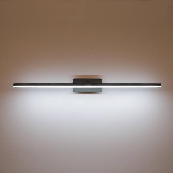 HUOKU NIMBUS 1-Light 23.8 in. W Black Integrated LED Vanity