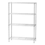 HDX Ivory 4-Tier Metal Wire Shelving Unit (36 in. W x 54 in. H x 14 in ...